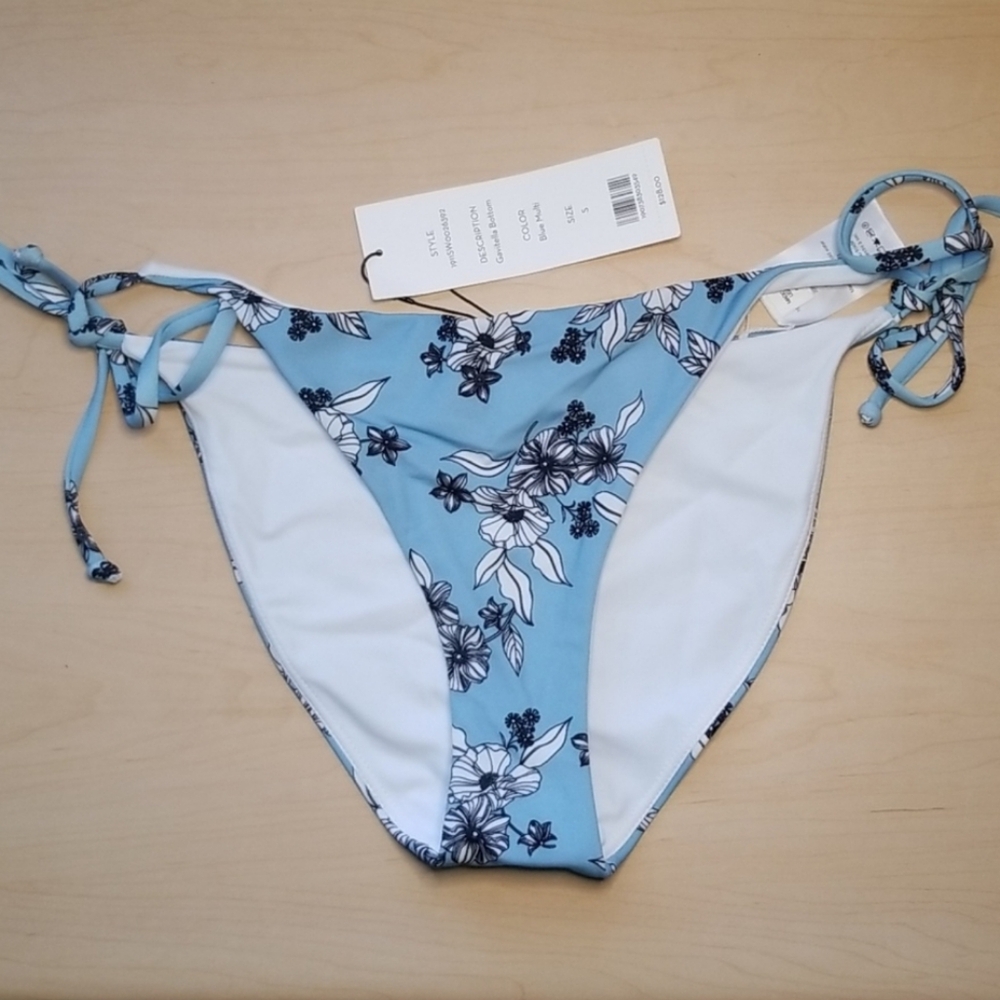NWT Veronica Beard Gavitella floral blue bikini bottom string tie